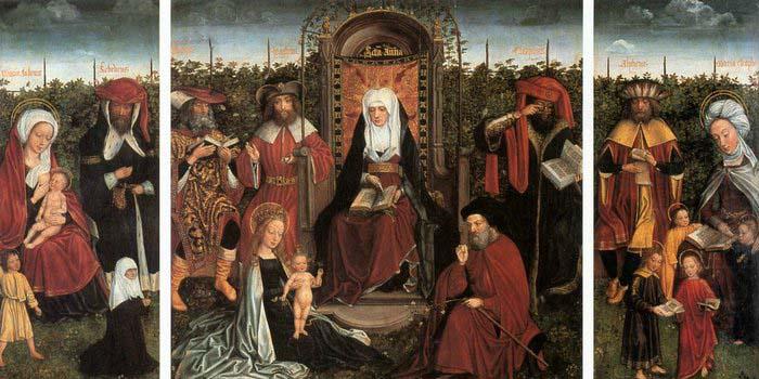 Triptych with the Family of St Anne, unknow artist